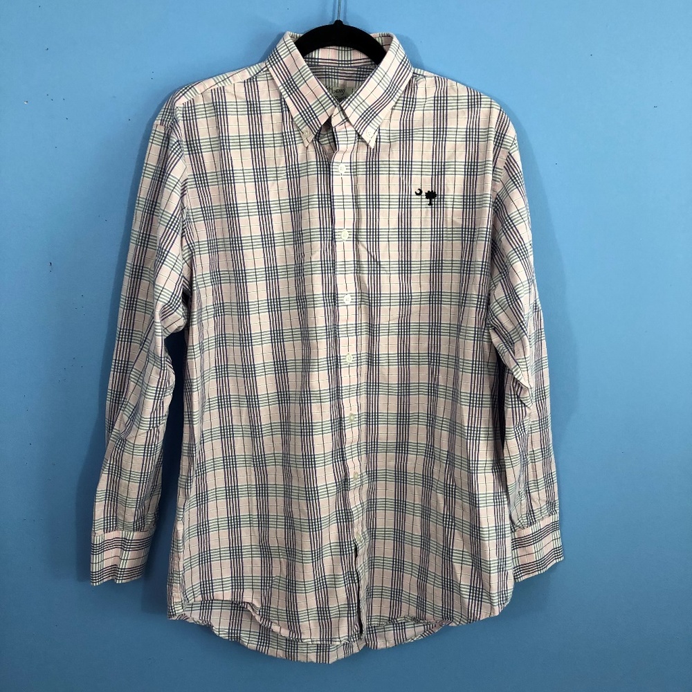 MCILHENNY Pink Plaid Button Down Shirt SC Logo M